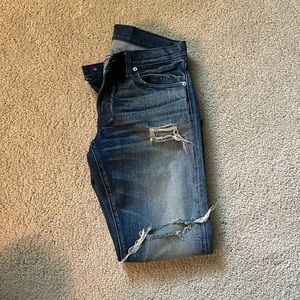 Ralph Lauren Distressed Cropped Boyfriend Jean
